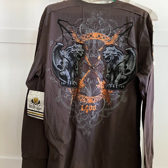 BNWT MCDAGGER gargoyles brown long sleeve (L) - Picture 5 of 5